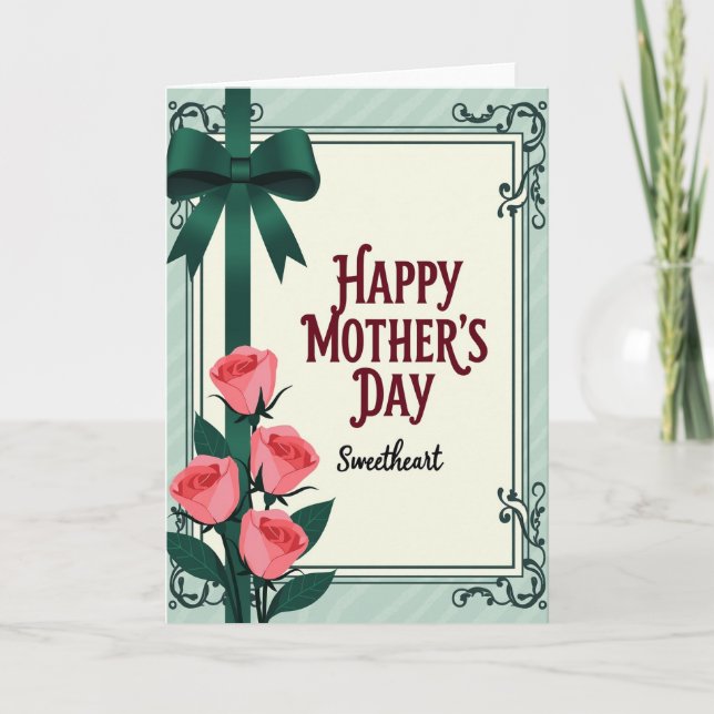 Vintage Mothers Day Flourish Card (Front)