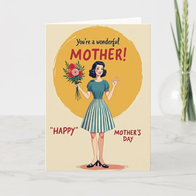 Vintage Mothers Day Flower Card (Front)