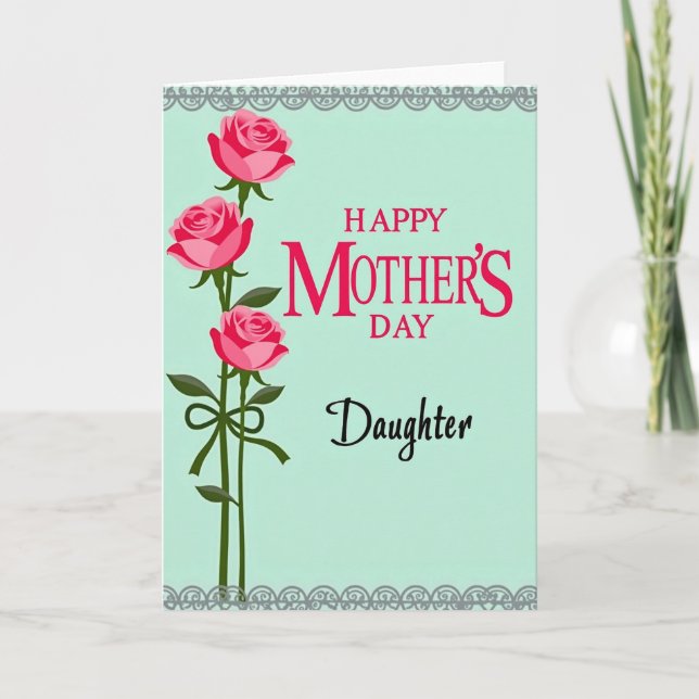 Vintage Mothers Day Flowers Card (Front)