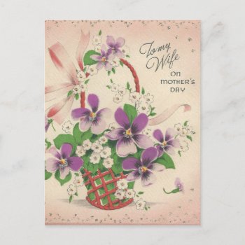 Vintage Mother's Day For Wife Postcard by Gypsify at Zazzle