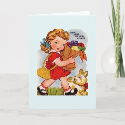 Vintage Mothers Day From Little Girl Card