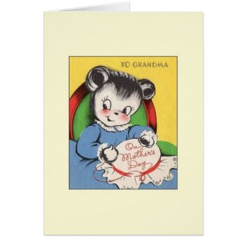 Vintage Mother's Day Greeting Card For Grandma by RetroMagicShop at Zazzle