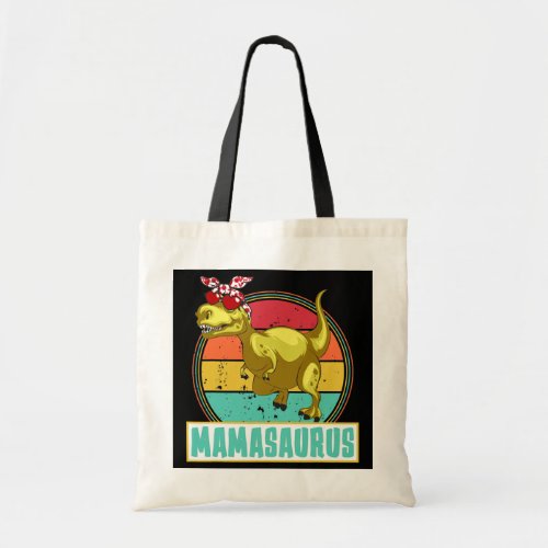 Vintage Mothers Day Mom Mamasaurus T Rex Tote Bag