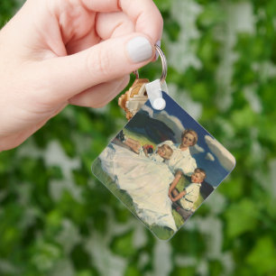 Vintage Mother's Day, Mom with Children Keychain