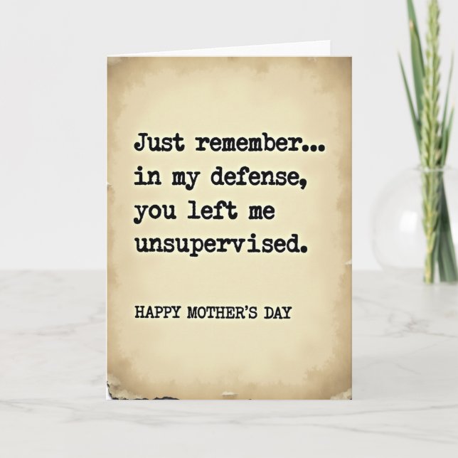 Vintage Mothers Day Note Card (Front)