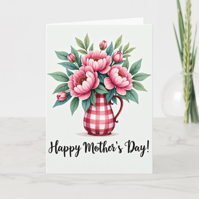 Vintage Mothers Day Pitcher Card (Front)