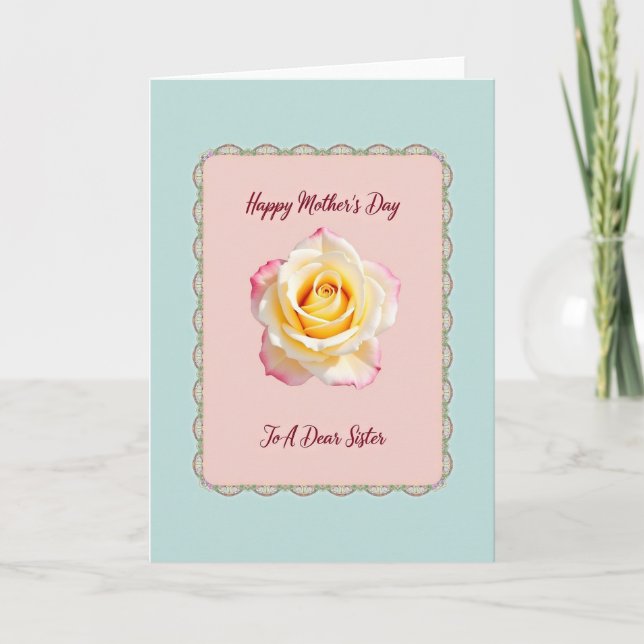 Vintage Mothers Day Rose Card (Front)