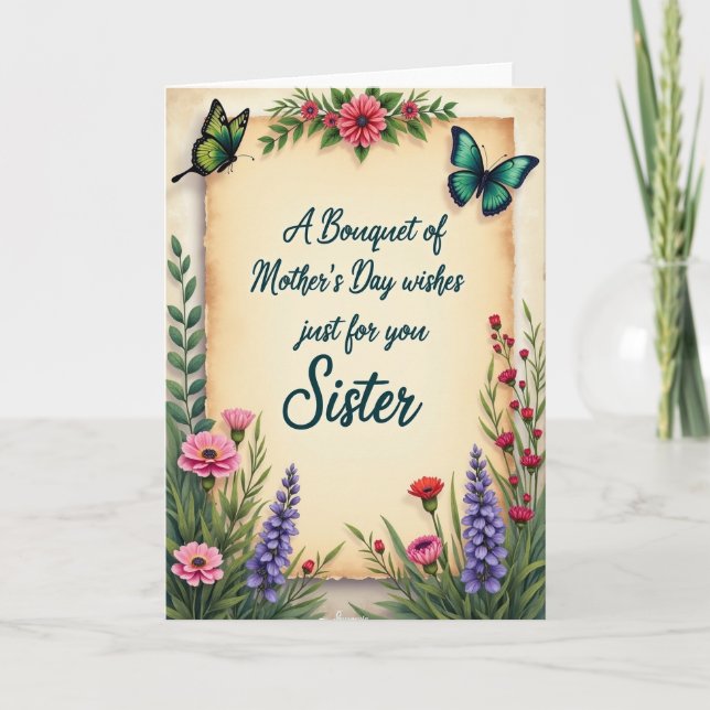 Vintage Mothers Day Script Card (Front)