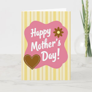 Vintage Mothers Day Stripe Card