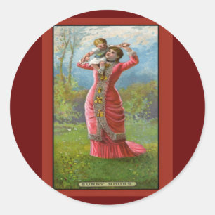 Vintage Mother's Day Sunny Hours Classic Round Sticker
