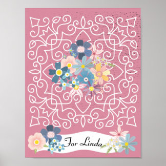 Vintage Mother's Day Victorian Frame w/ Flowers Poster