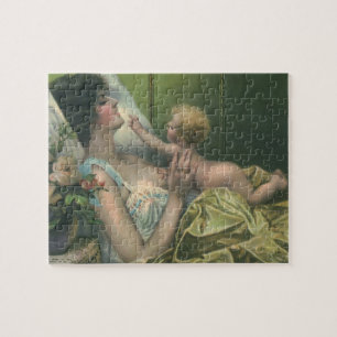Vintage Mother's Day, Victorian Mom with Baby Jigsaw Puzzle