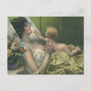 Vintage Mother's Day, Victorian Mom with Baby Postcard