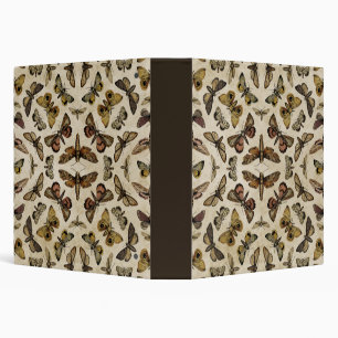 Vintage Moths 3 Ring Binder