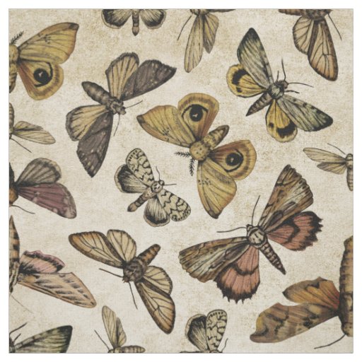 Vintage Moths Fabric