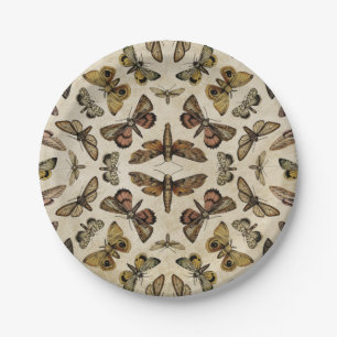 Vintage Moths Paper Plates