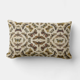 Vintage Moths Throw Pillow