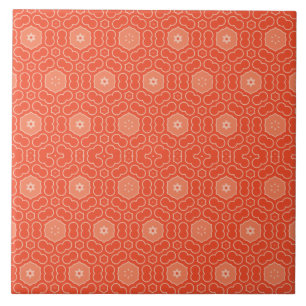 vintage motifs - '60s - orange - ceramic tile