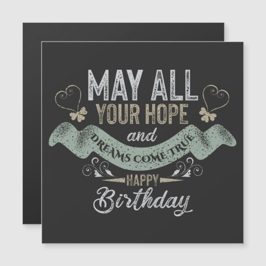 Vintage Motivational Happy birthday wishes (Front/Back)