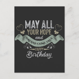 Vintage Motivational Happy birthday wishes Postcard