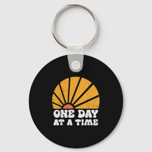 Vintage Motivational One Day At A Time Insrational Keychain
