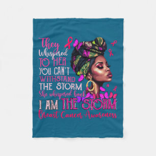 Vintage Motivational Suprt Breast Cancer Awareness Fleece Blanket