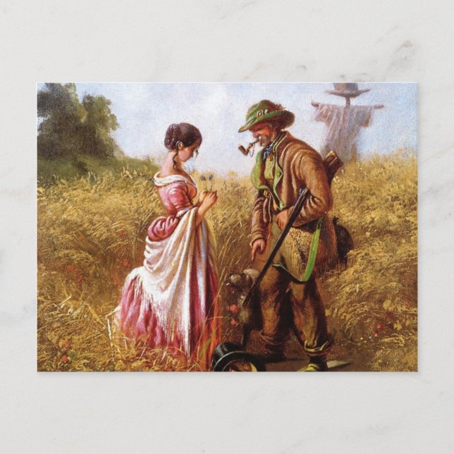 Vintage-Motive  Embarrassing Inquiry Postcard (Front)