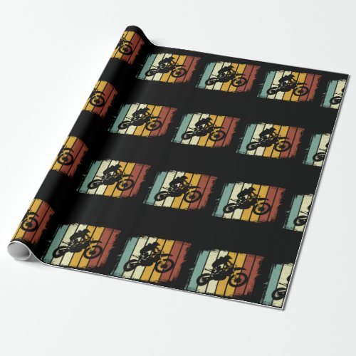 Vintage Motocross Dirtbike Supercross Off Road Wrapping Paper