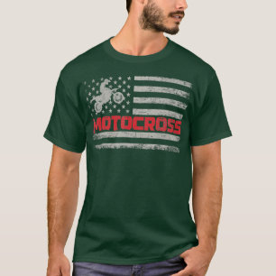 Vintage Motocross USA American Flag T-Shirt