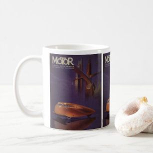 Vintage Motor Magazine Cover, Futuristic City Car Coffee Mug