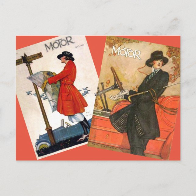 "Vintage Motor Magazine Covers" Postcard (Front)