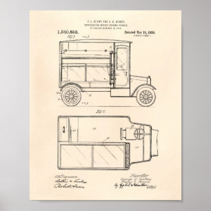 Vintage Motor Vehicle 1920 Patent Art - Old Peper Poster