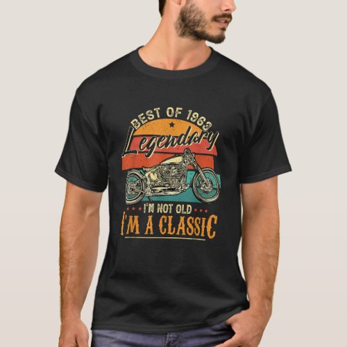 Vintage Motorbike Born 1963 Classic Motorcycle Bir T_Shirt