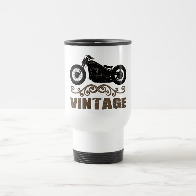 Vintage Motorbike Travel Mug (Center)
