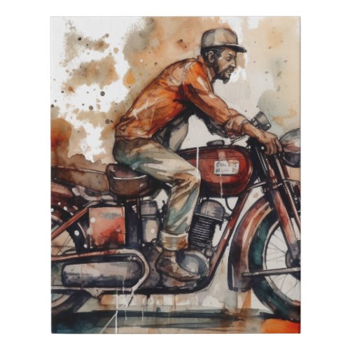 Vintage Motorbike Watercolor Art Print