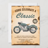 Vintage Motorcycle Adult Birthday Party Invitation (Front)