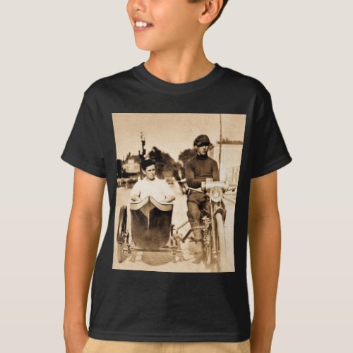 Vintage Motorcycle and Side Car Old School Cool T_Shirt