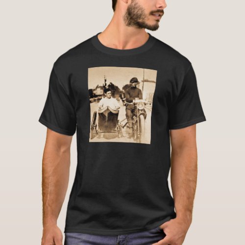 Vintage Motorcycle and Side Car Old School Cool T_Shirt