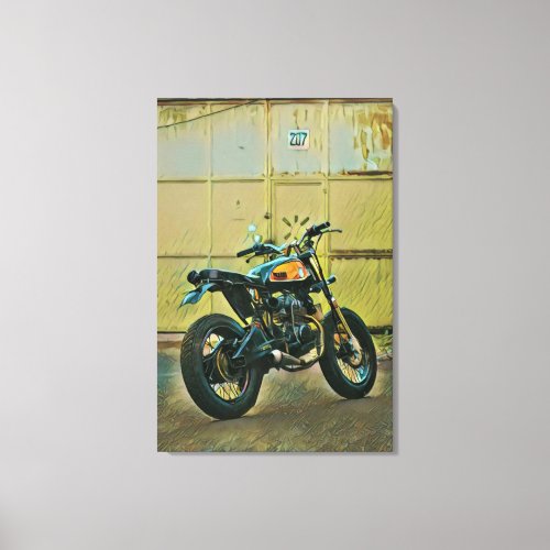 Vintage motorcycle art canvas print