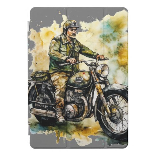 Vintage Motorcycle Art Print Classic Design iPad Pro Cover