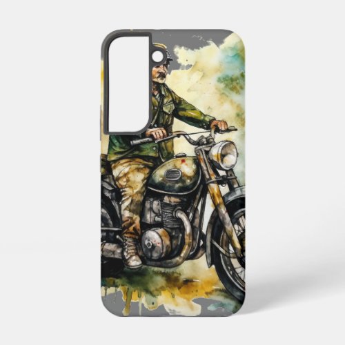 Vintage Motorcycle Art Print Classic Design Samsung Galaxy S22 Case