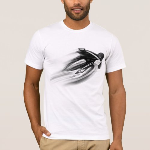 VINTAGE MOTORCYCLE ART T_SHIRTSblack  white T_Shirt