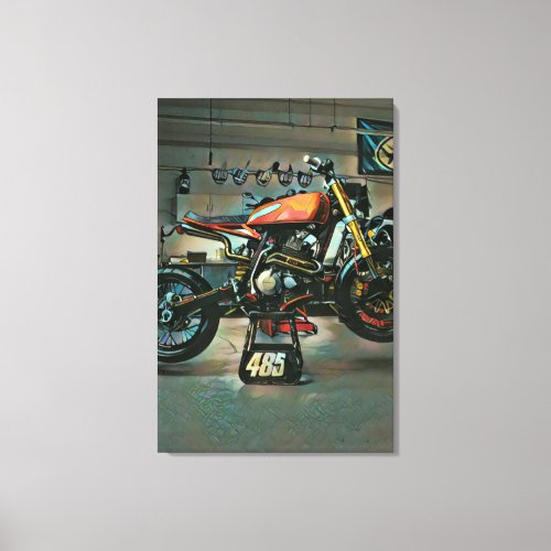 vintage motorcycle artwork canvas print