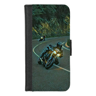vintage motorcycle artwork iPhone 8/7 wallet case