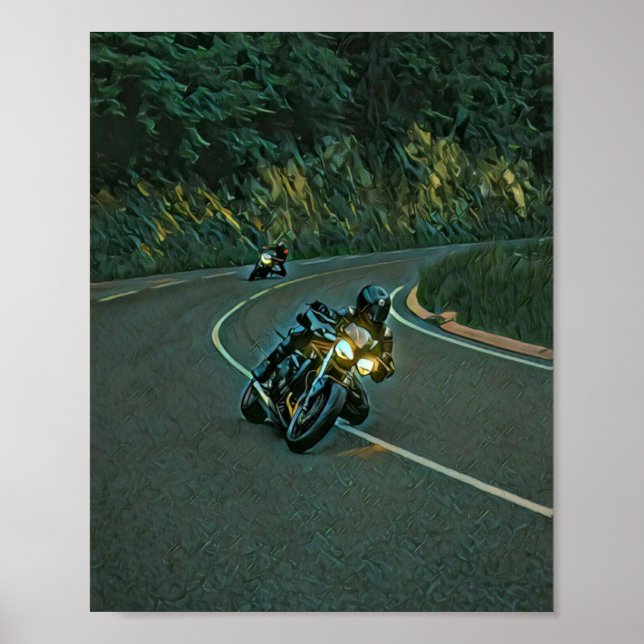 vintage motorcycle artwork poster (Front)
