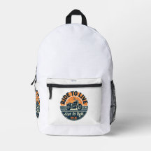 "Vintage Motorcycle Backpack Ride to Live-1918