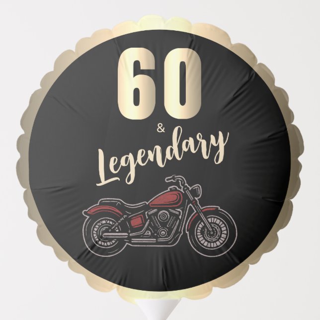 Vintage Motorcycle Bike 60th Birthday Party Balloon (Back)
