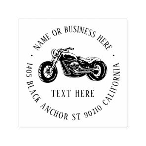 Vintage Motorcycle Biker Name and Return Address Self-inking Stamp