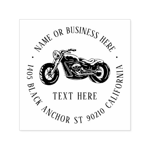 Vintage Motorcycle Biker Name and Return Address Self_inking Stamp