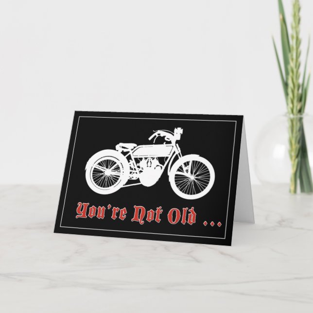 Vintage Motorcycle Birthday Card (Front)